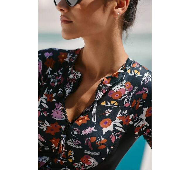 New Anthropologie FREE PEOPLE Carolina K Reefline Rashguard $295 X-SMALL Floral - Picture 7 of 10